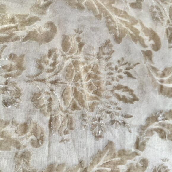 Taupe Velvet Burnout Floral Scarf Shawl Wrap 35x35 Whimsigoth Romantic Boho - Picture 2 of 4